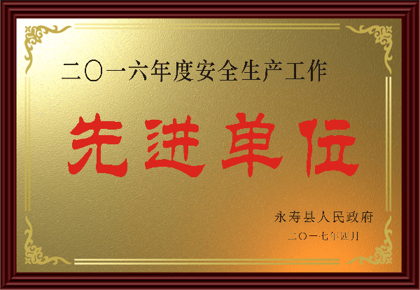 2016年度安全生產(chǎn)工作先進單位